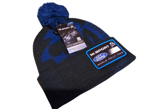 M-Sport 2024 Logo Navy/blue Winter Hat with Navy Bobble