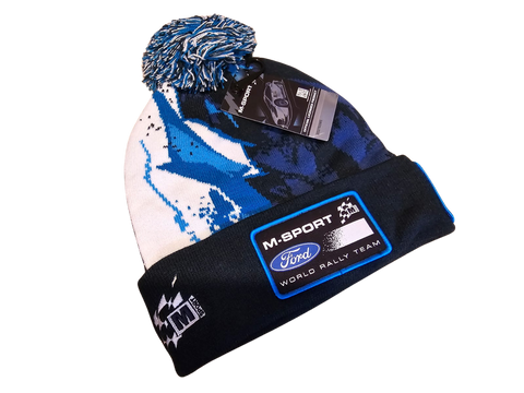 M-Sport 2024/25 Car inspired Winter Hat with White/Blue Bobble