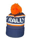 Classic Rally Bobble Hat- navy/orange