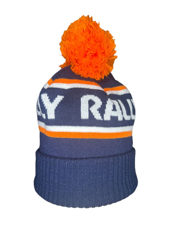 Classic Rally Bobble Hat- navy/orange